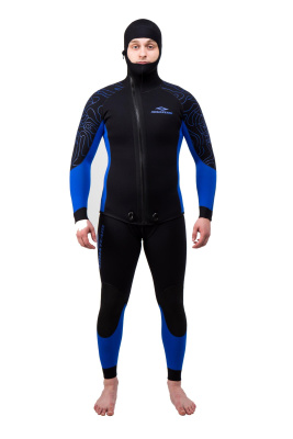 Гидрокостюм Дайвинг 3мм нейлон/нейлон черно-синий